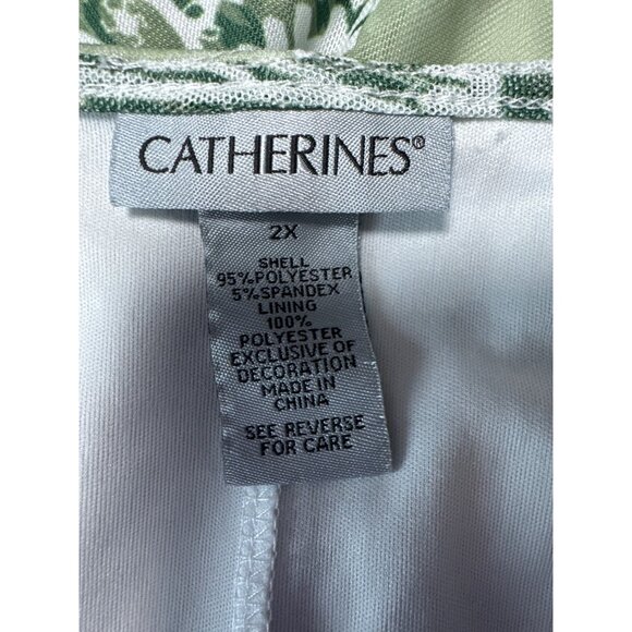 Catherines Short Sleeve Floral Tie-Dye Top With Crochet Neckline Womens Size 2X - Picture 6 of 8